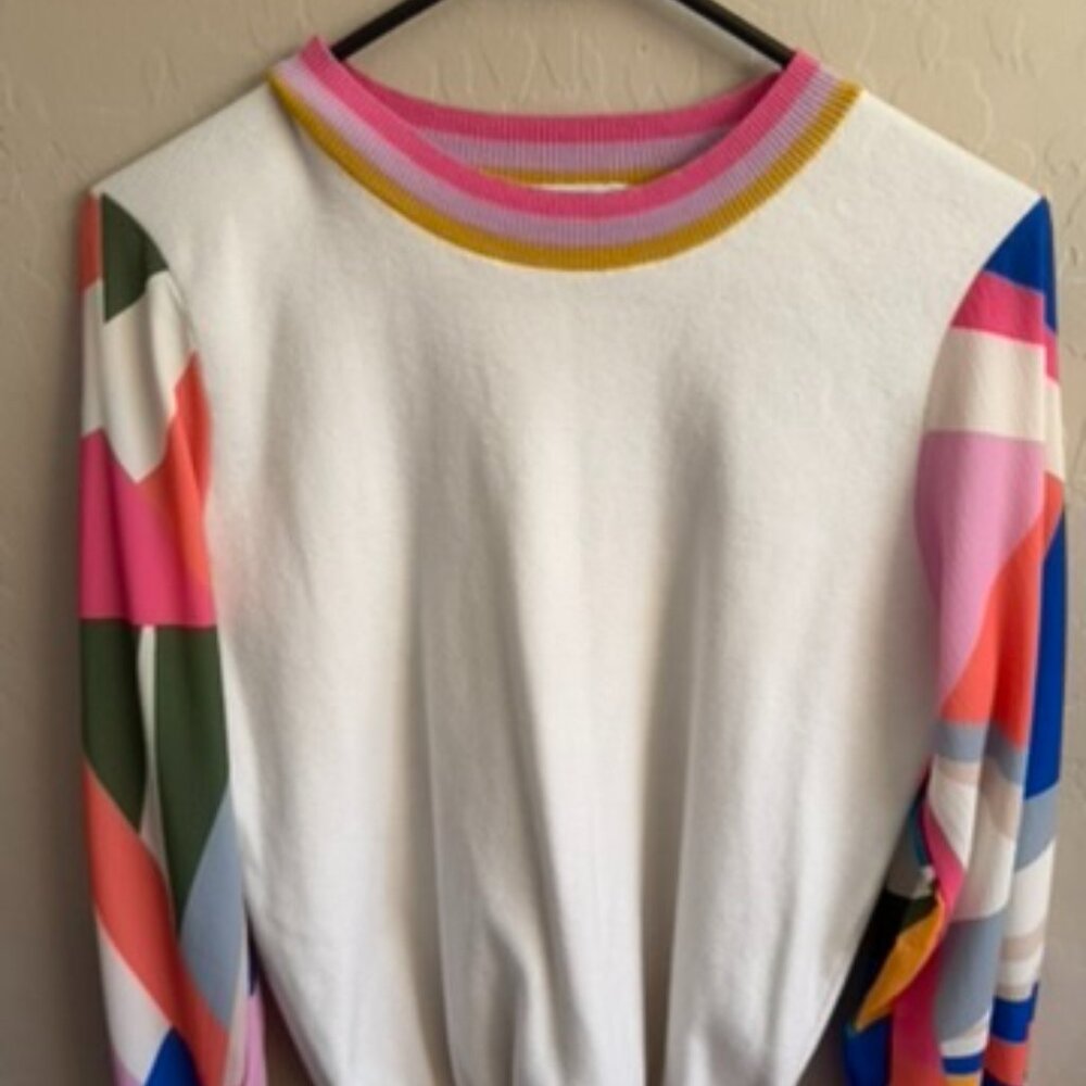 Fate Contrast Print Puff Sleeve Top